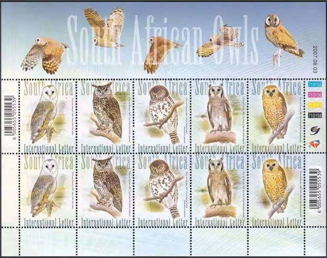 2007 RSA Owls Full UMM(**) Sheetlet of 10  @ CVR600+