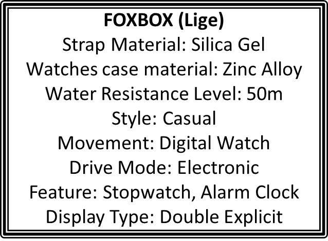 Foxbox Men's Military-Style Hiking Sports Watch, Dual Display, Quartz Movement (Black)
