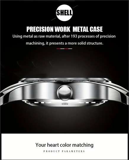 RUIGE Fashion Men's Waterproof Luminous Quartz Watch With Stainless Steel Strap