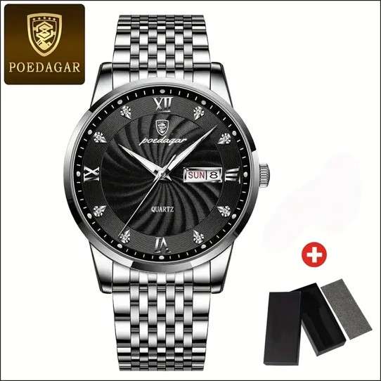 POEDAGAR Men's Classic Luminous Sports Watch