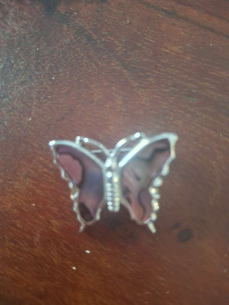 Abalone Butterfly Brooch vintage