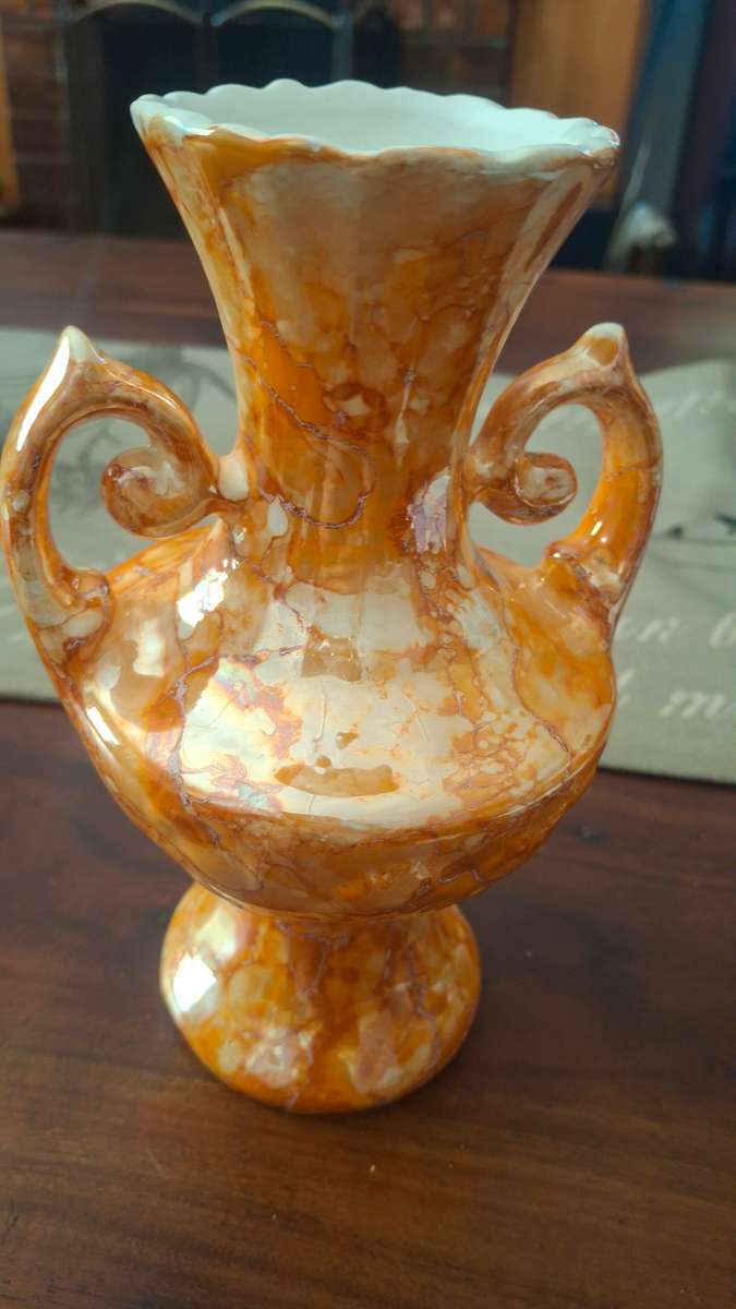 Burn orange porcelain vase