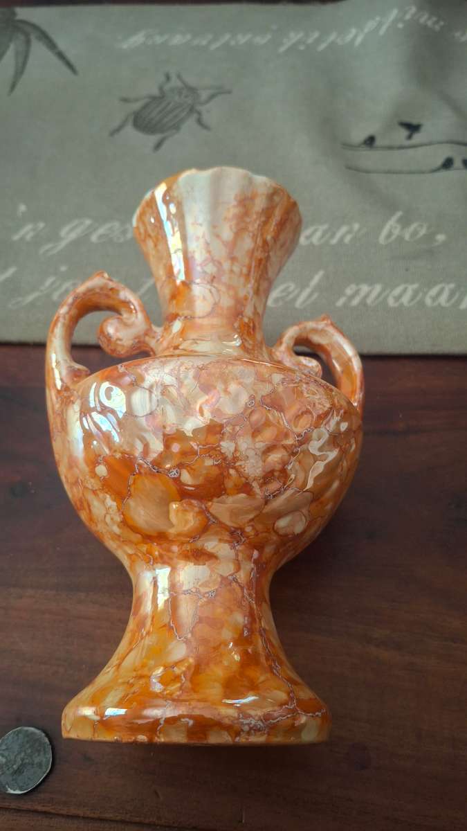 Burn orange porcelain vase