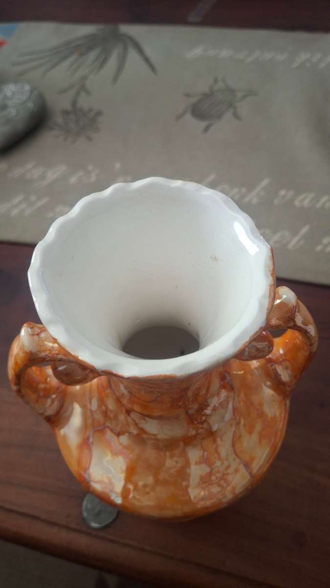 Burn orange porcelain vase