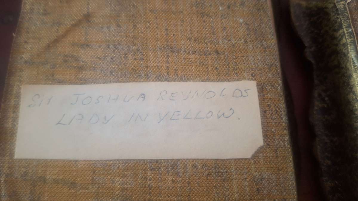 sir joshua reynolds lady in yellow dress framed with ladies in white dress