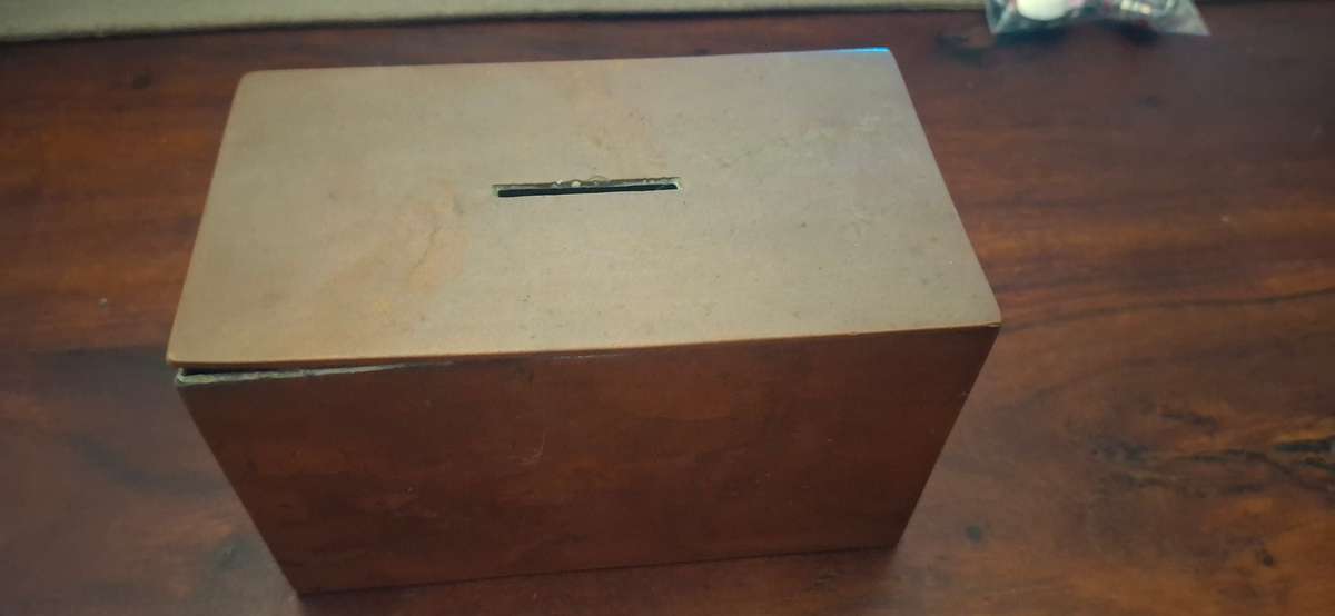 Copper money box vintage