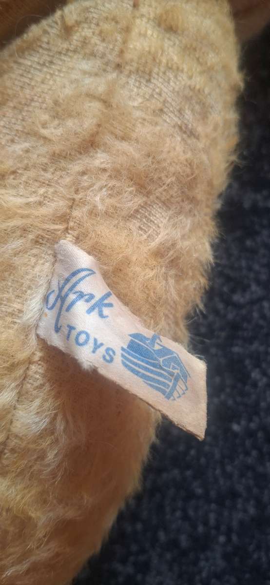 HUGE MOHAIR VINTAGE ARK TEDDY BEAR  1950'S