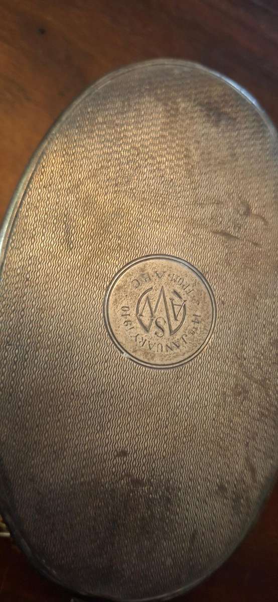 Vintage Sterling Silver brushes in leather case