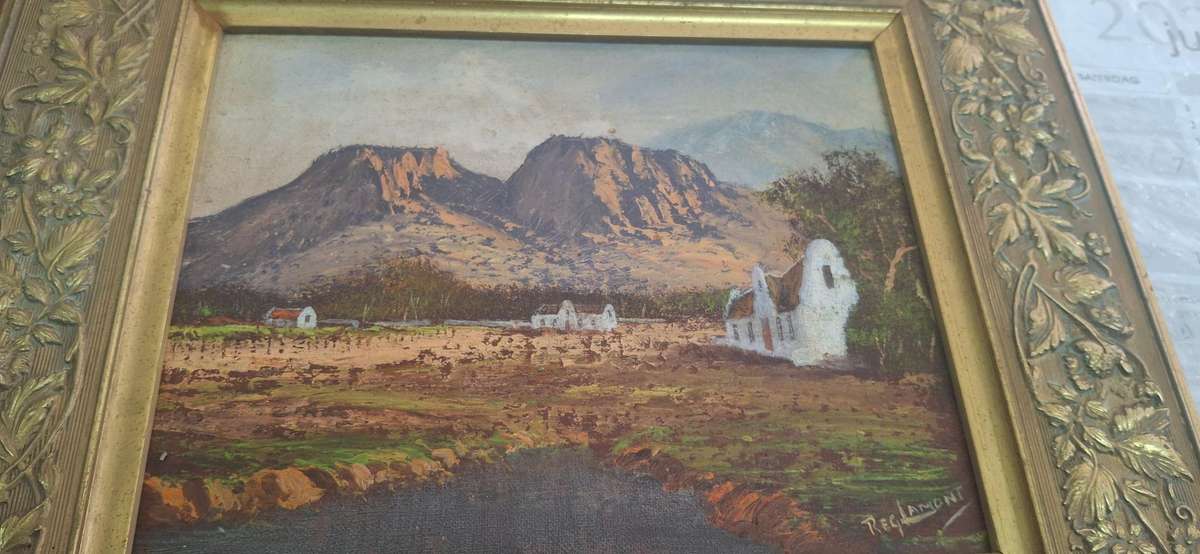 A FANTASTIC ORIGINAL SIGNED PAINTING BY 20th CENTURY SOUTH AFRICAN ARTIST, REG LAMONT