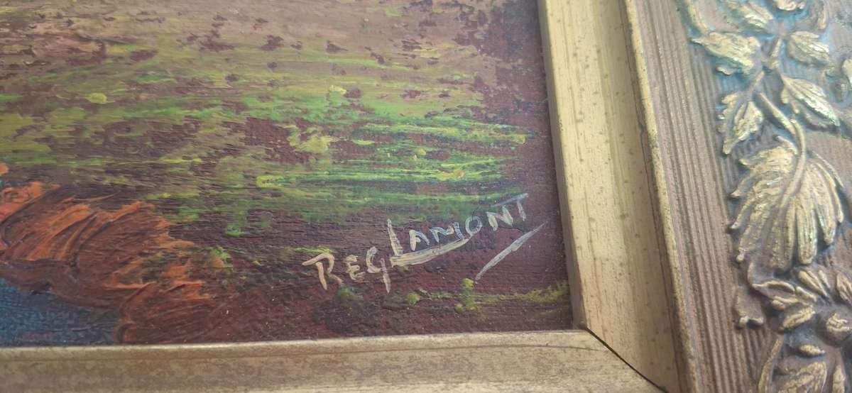 A FANTASTIC ORIGINAL SIGNED PAINTING BY 20th CENTURY SOUTH AFRICAN ARTIST, REG LAMONT