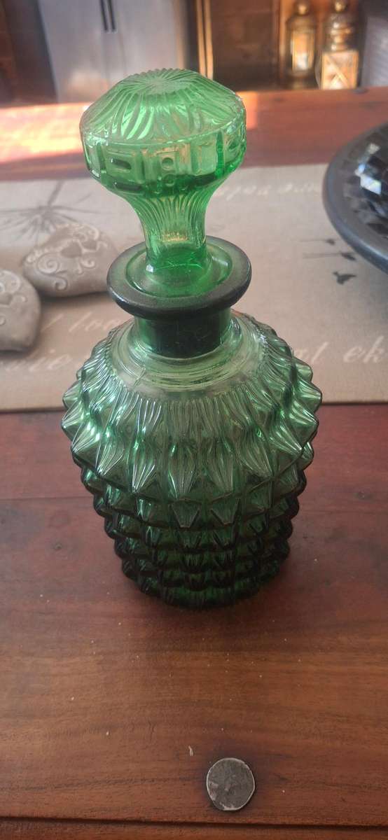 Green glass bottle vintage