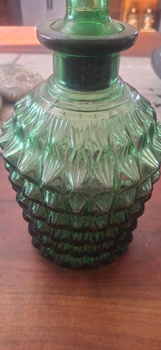 Green glass bottle vintage