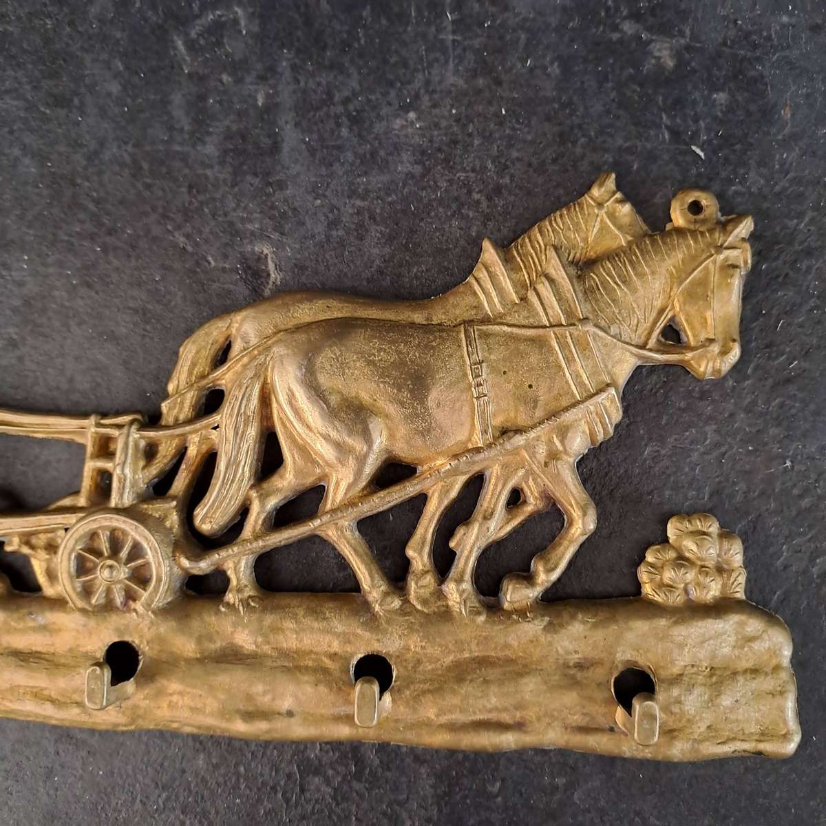 Brass Five Hook Key Rack