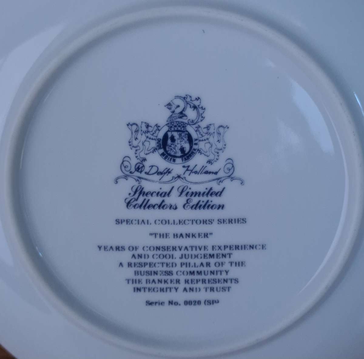 Delft Plate - The Banker
