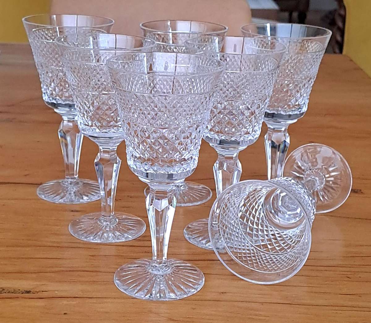 Seven Crystal Red Wine Glasses 'Carlyle' - Royal Doulton by Webb Corbett