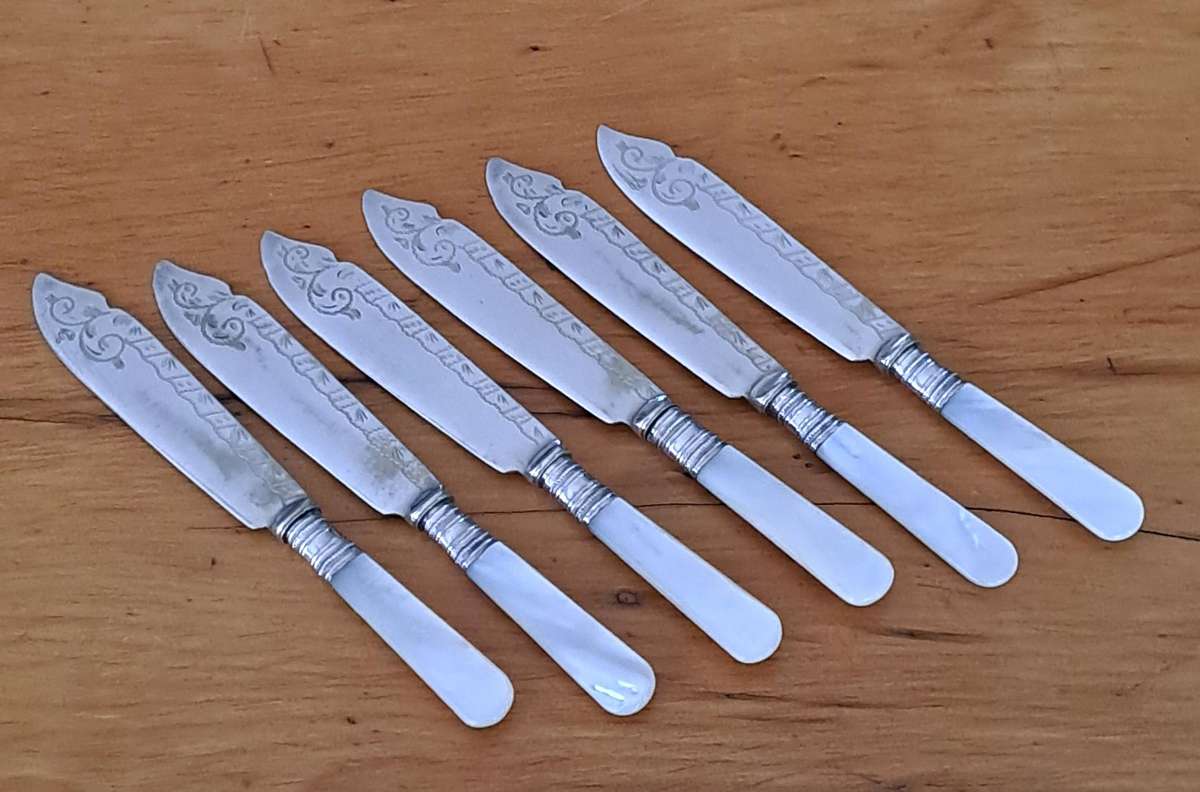 EPNS Mother of Pearl Handle Fish Set in Box