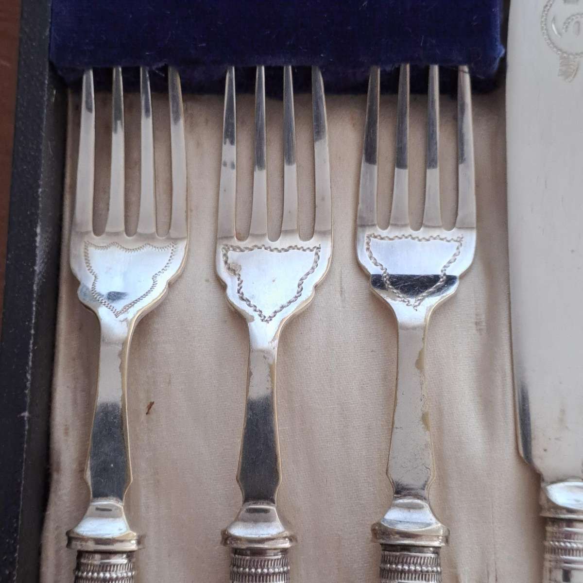 EPNS Mother of Pearl Handle Fish Set in Box