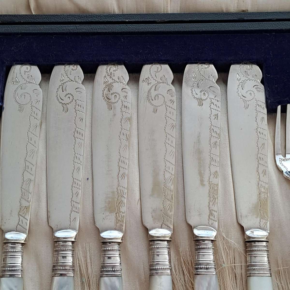 EPNS Mother of Pearl Handle Fish Set in Box