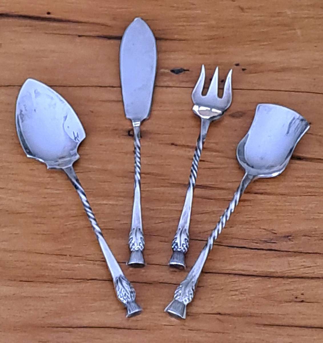 EPNS Thistle Pattern Condiment Set X Four