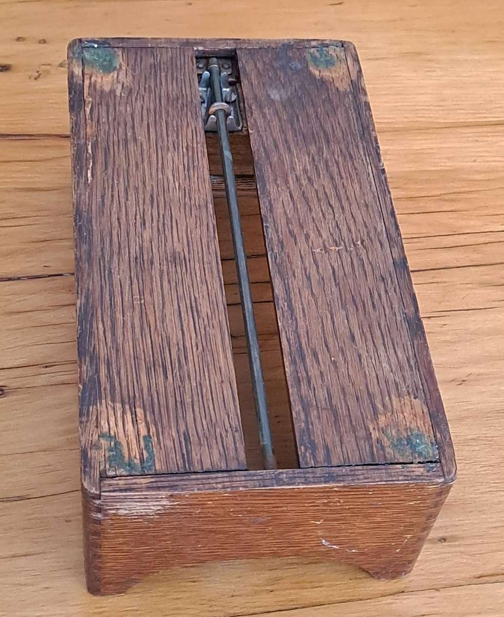 Antique Oak Index Card File Box