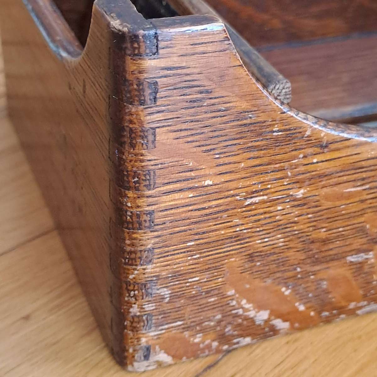 Antique Oak Index Card File Box