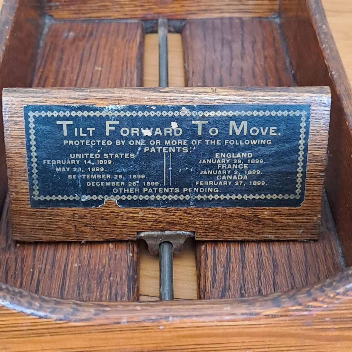 Antique Oak Index Card File Box