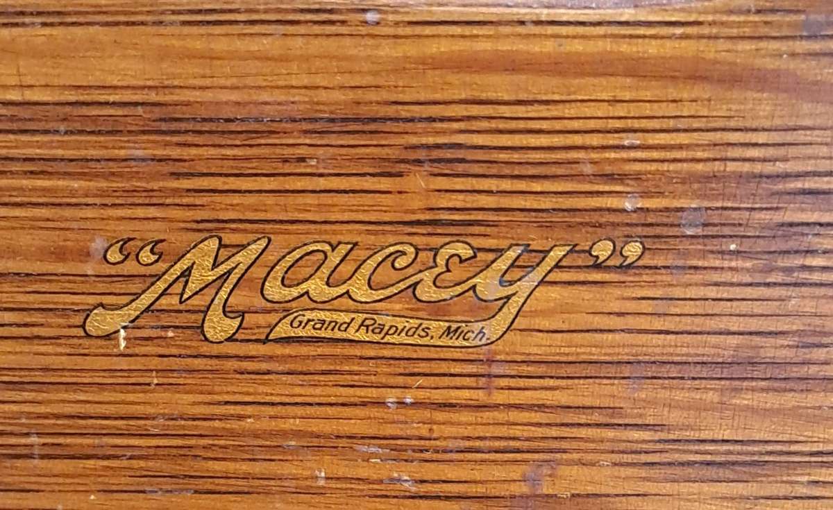 Antique Oak Index Card File Box