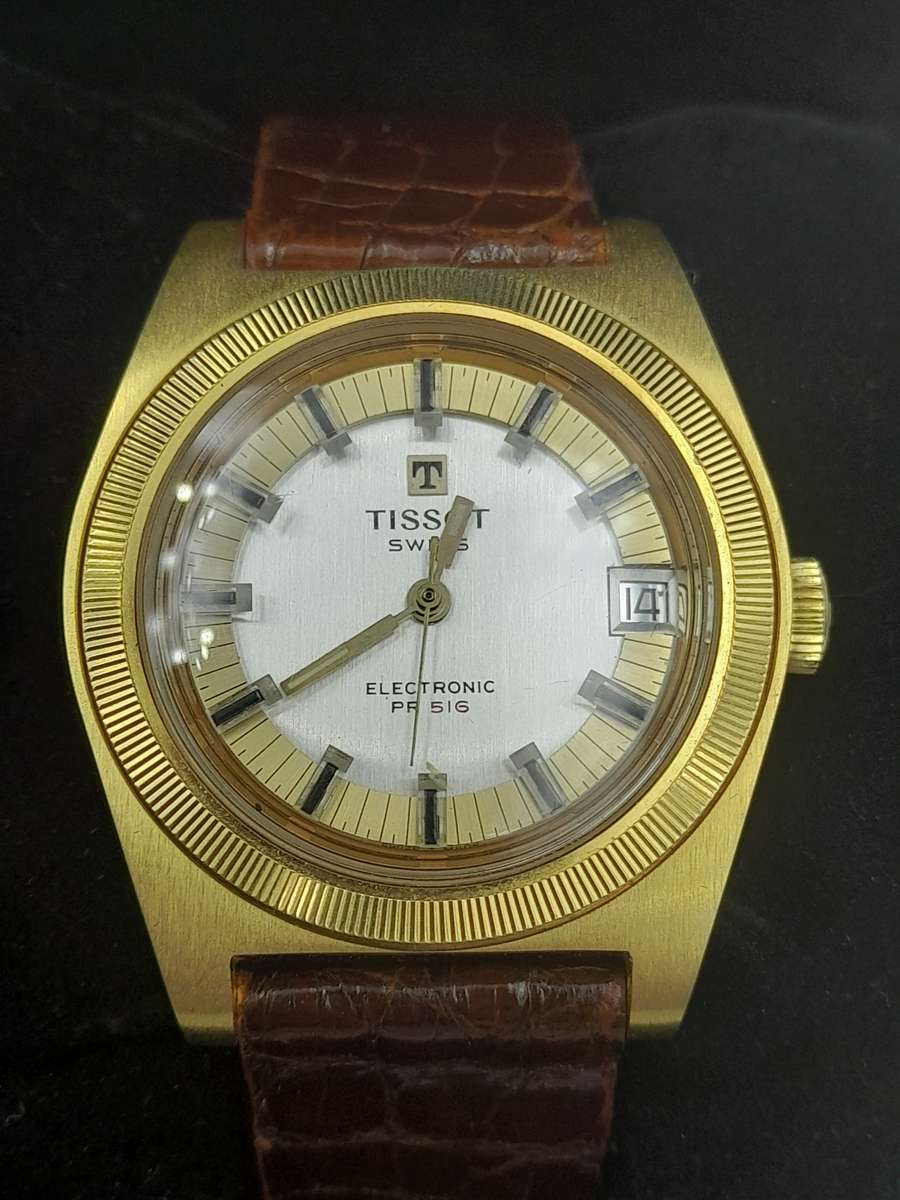 Tissot electronic PR516 WORKING 36mm ex crown 43mm lug to lug NEW OLD STOCK