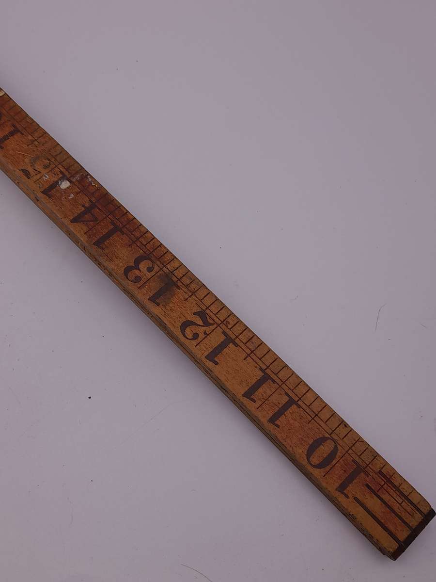 Antique Subren warranted Boxwood and brass carpenten folding ruler measuring tape Made in Holland
