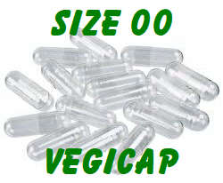 Empty capsules - vegicaps size `00` - Clear / Clear - 1000 capsule pack