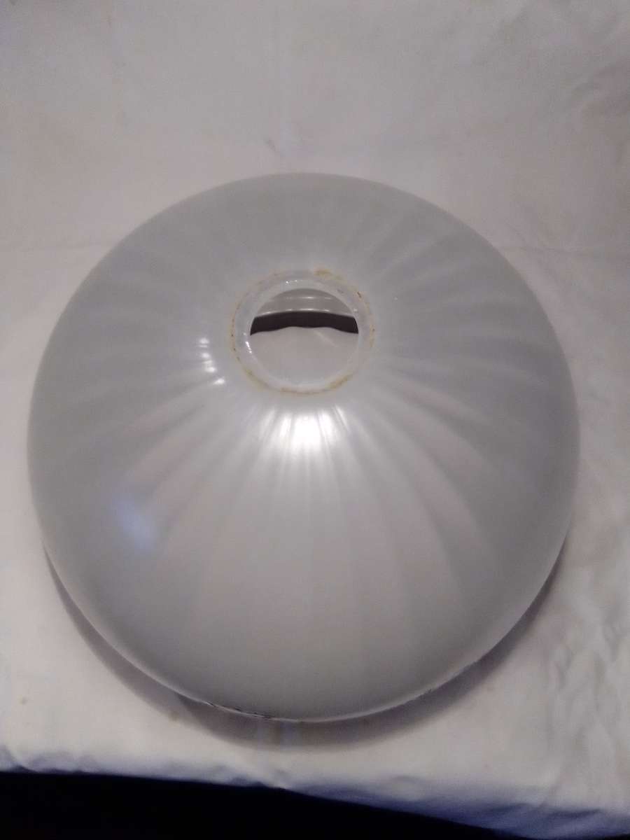 A Large Vintage Art Deco Lamp Shade Frosted & White/Black/Clear Glass pendant lamp shade.