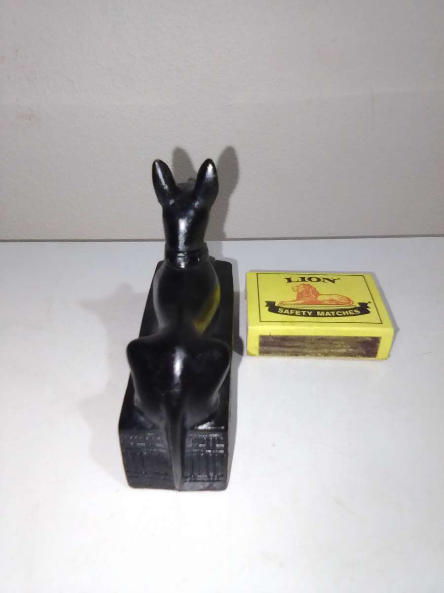 Souvenir Egyptian Deity Anubis Jackal Figurine is made of Basalt Stone, hand Crafted and polished.