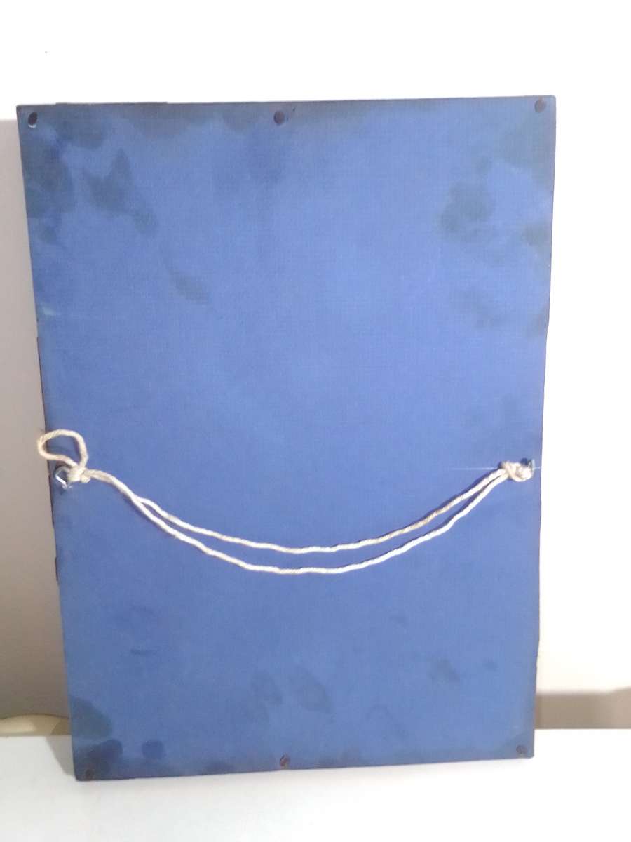 Framed Picture of Beagle dog tapestry under glass.