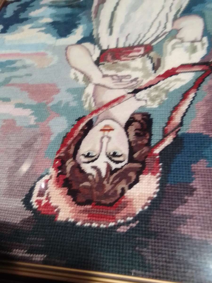 Large Tapestry copy of "Pinkie" Sarah Barret Moulton 11yr's Painting by Lawrence 1769-1830.