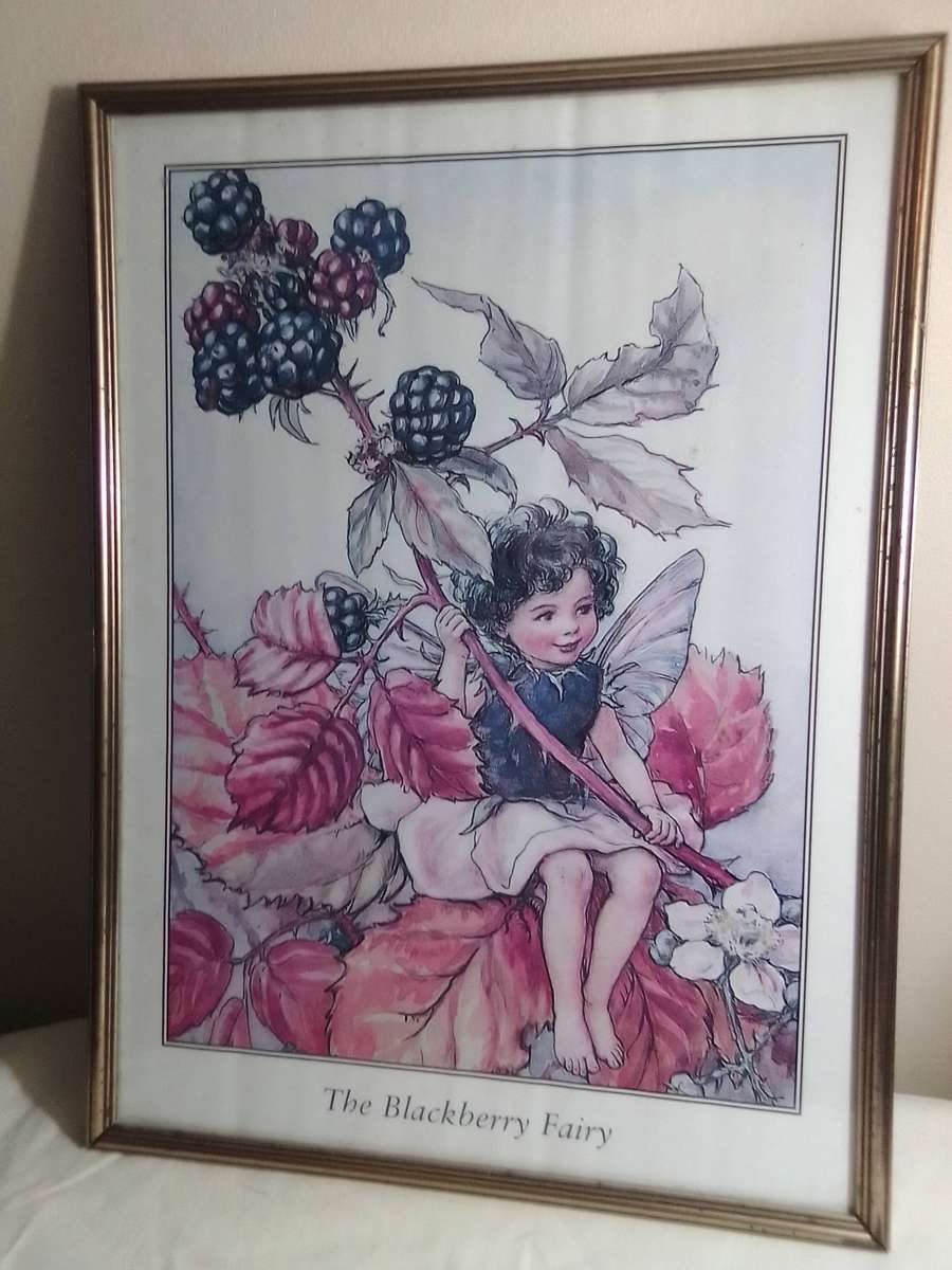 A Very Large wall hanging. The BlackBerry Fairy print under glass framed for the Nursery.