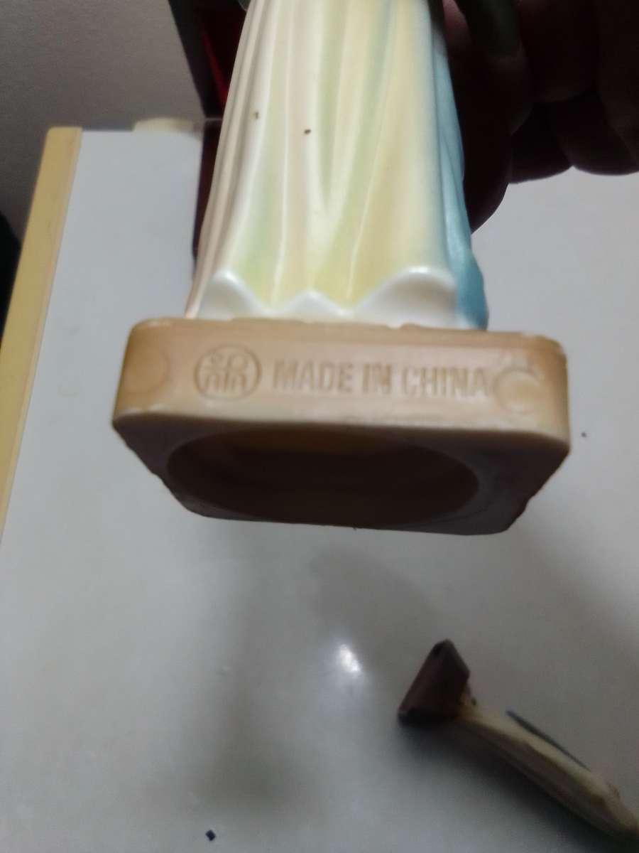 A Variety of good Vintage Religious Items and a Victorian coin mounted plus a mother of pearl box.