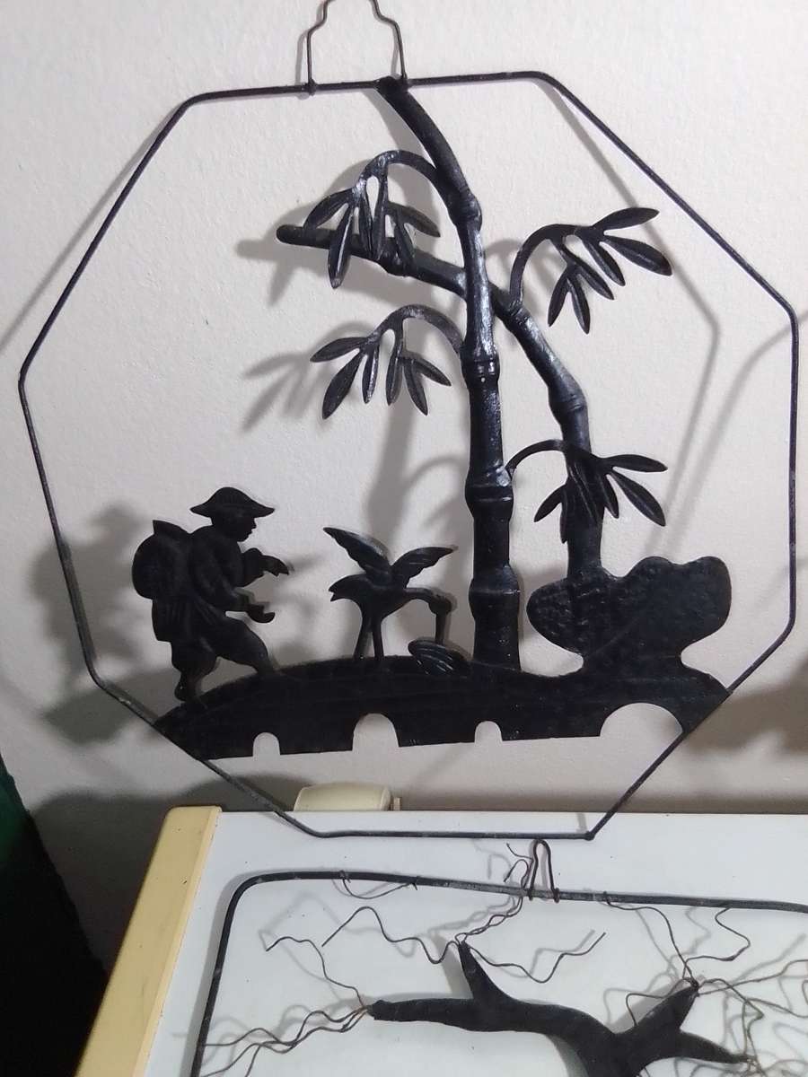 Wow 1940's. 4 x Antique Chinese Anhui Wuhu Iron folk Art is believed to be the oldest craft in China