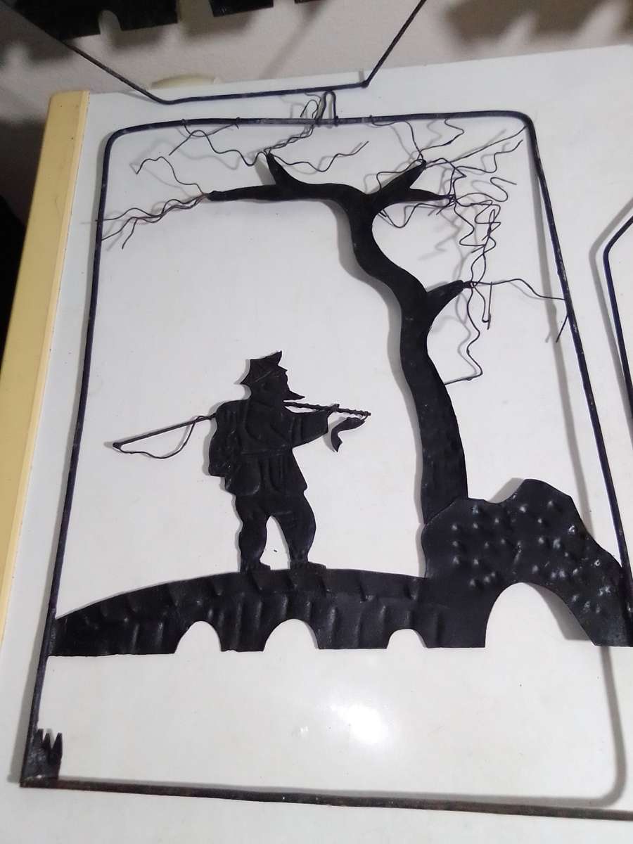 Wow 1940's. 4 x Antique Chinese Anhui Wuhu Iron folk Art is believed to be the oldest craft in China