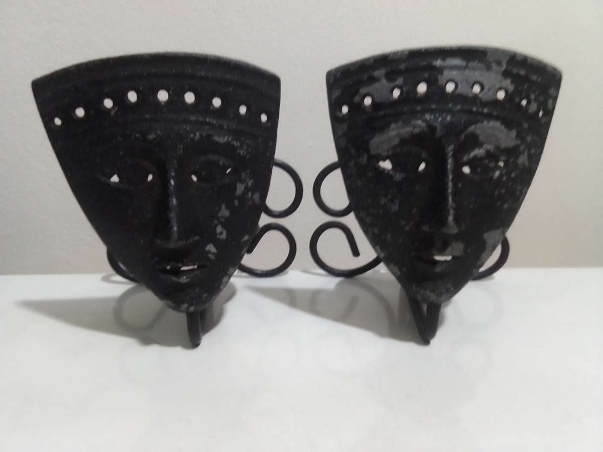 2 Mistry Phantom of the Opera Masks Wall Mounted Candle Holders.