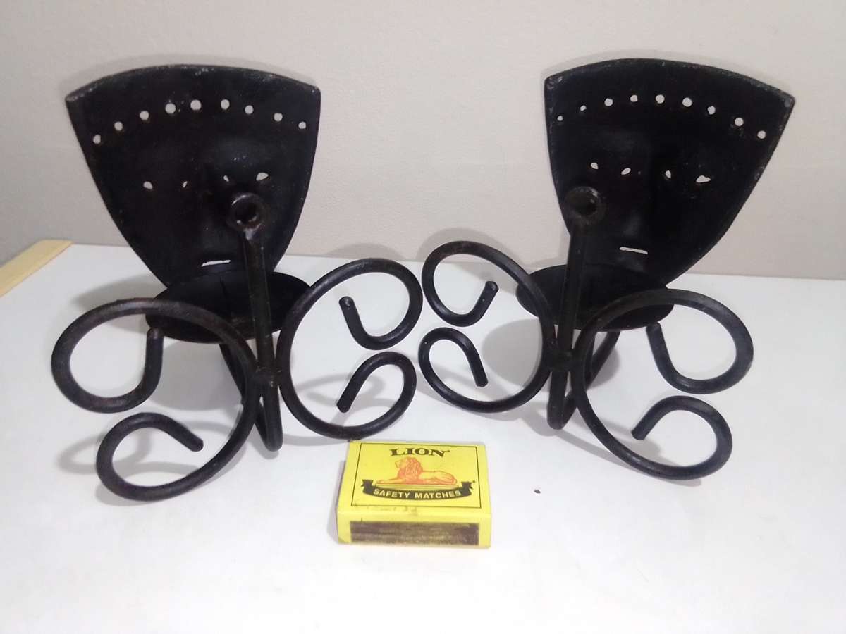 2 Mistry Phantom of the Opera Masks Wall Mounted Candle Holders.