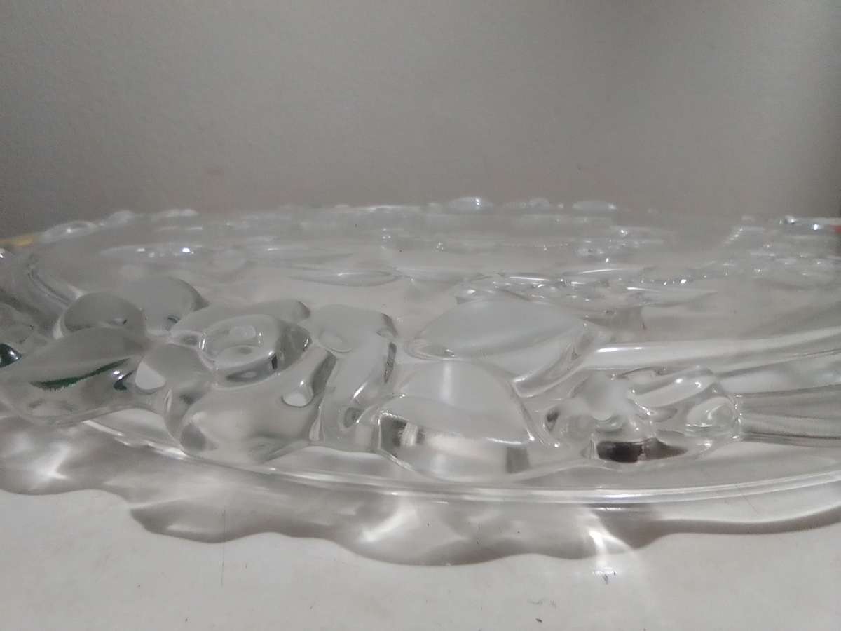 Mikasa Walther Glas Crystal Carmen Cake Plate Glass Floral Large Made In West German + Cake Lifter.