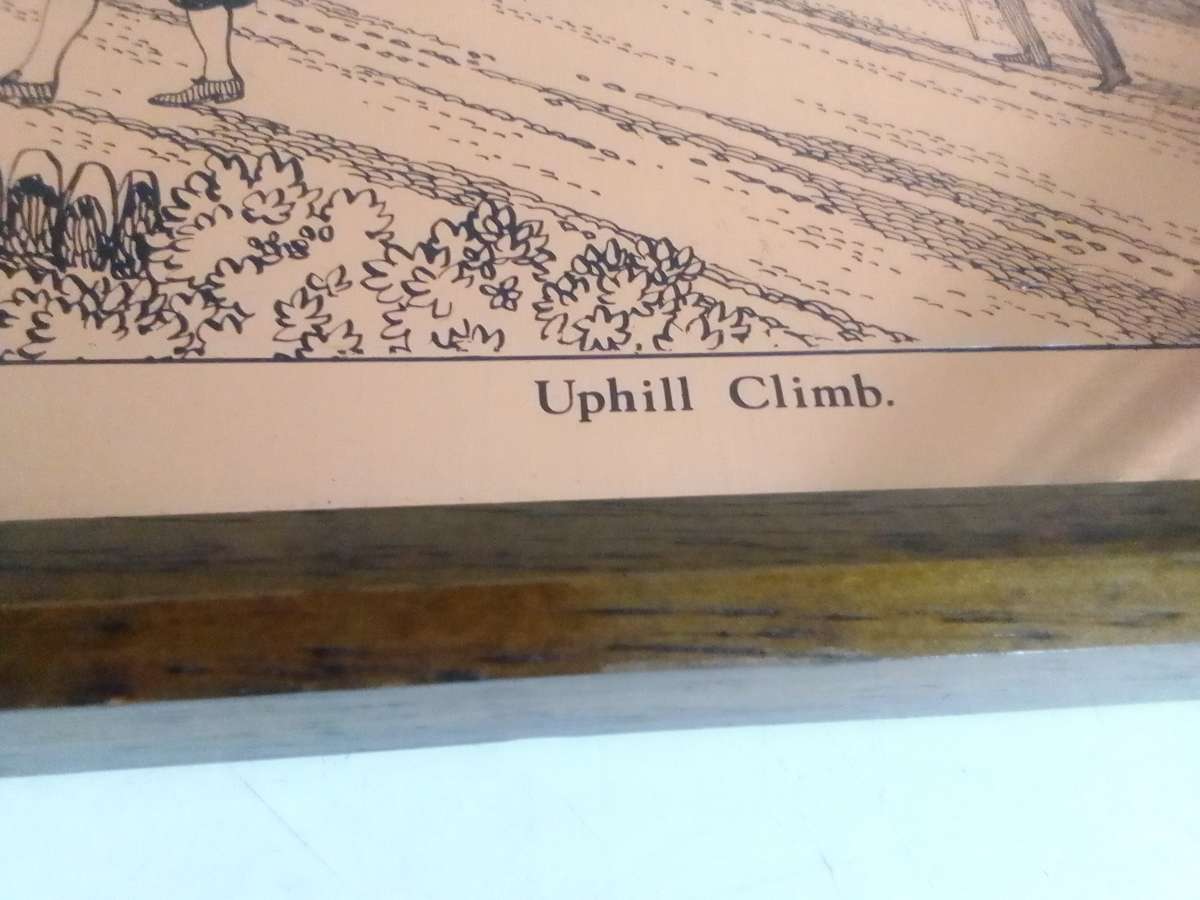 Quality Copper Etchings paintings. Copper wall art Vintage English Art Picture of a Uphill Climb.