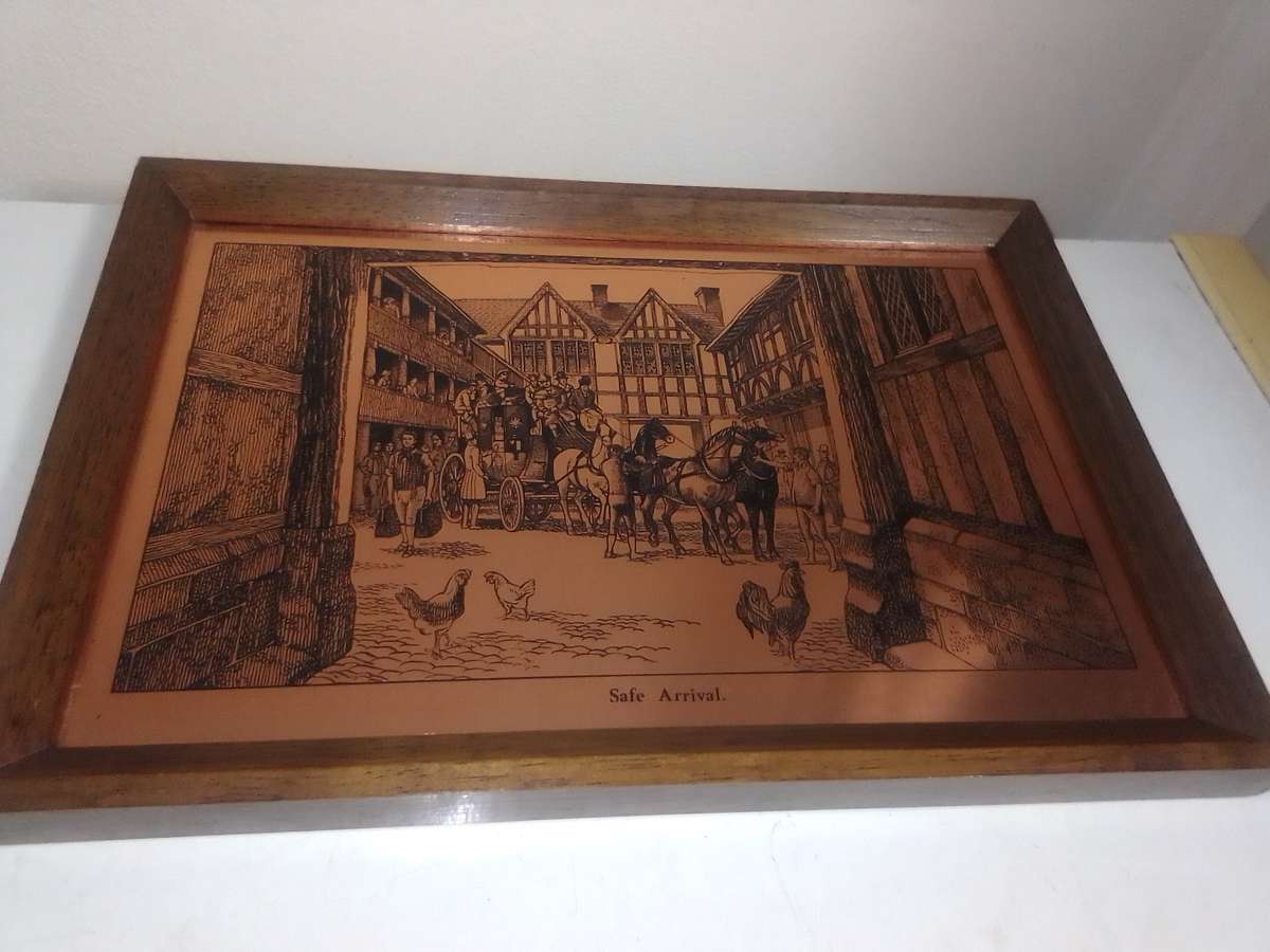 Quality Copper Etchings paintings. Copper wall art Vintage English Art Picture of a State Arrival.