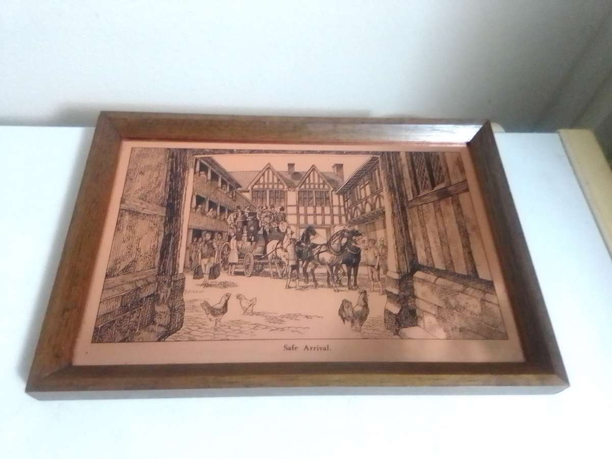 Quality Copper Etchings paintings. Copper wall art Vintage English Art Picture of a State Arrival.