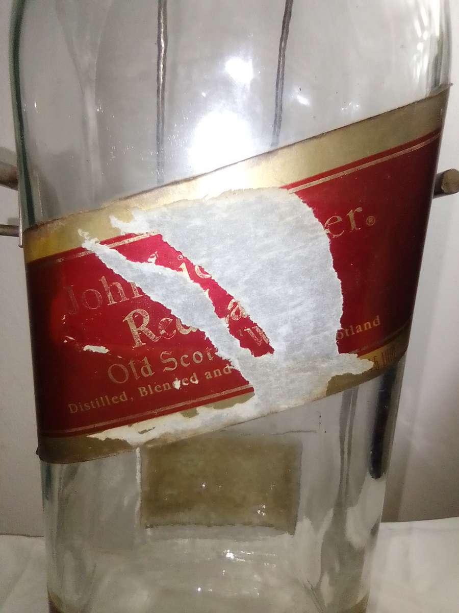 Johnny Walker Red Label empty whisky bottle on Cardle.