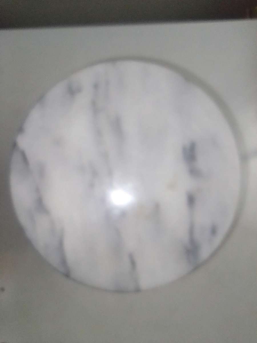 Old vintage small Cherub stem brass and marble stand