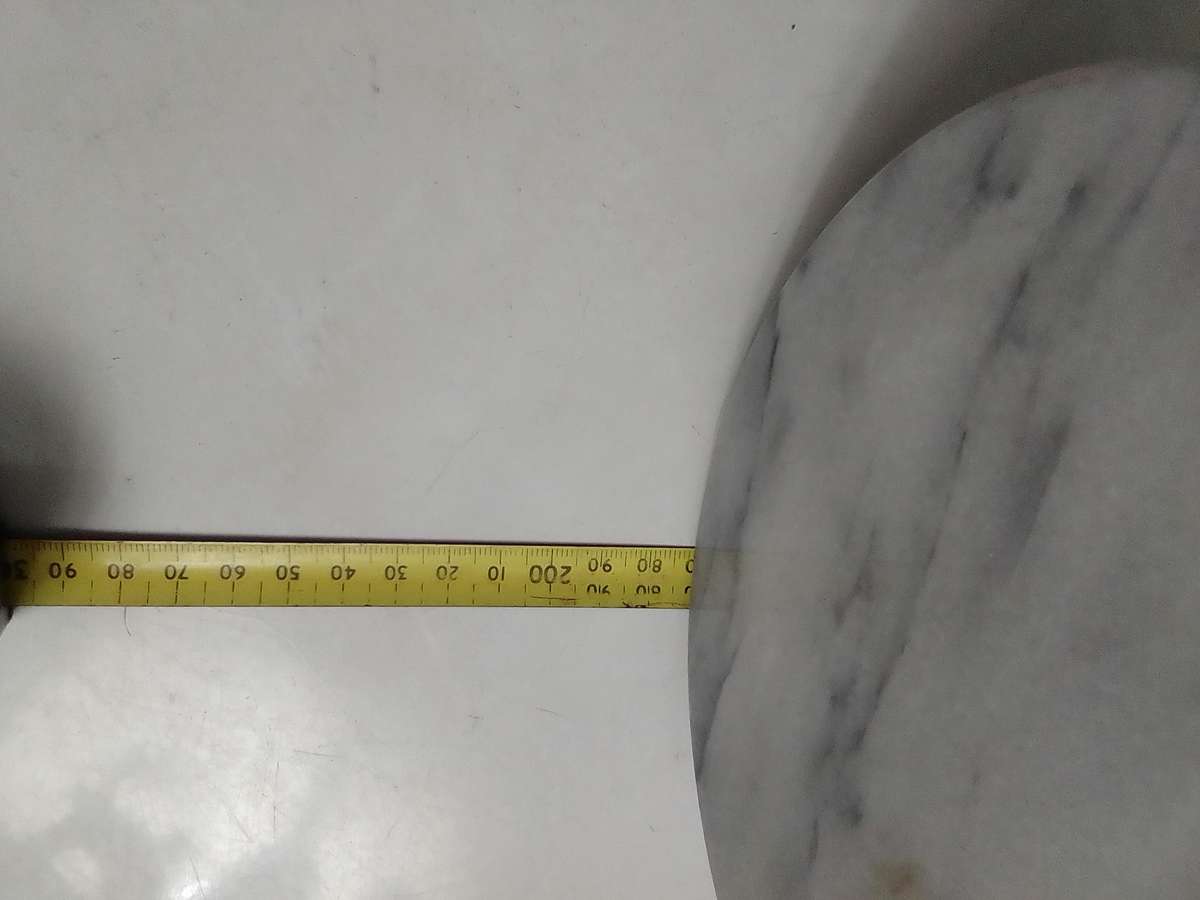 Old vintage small Cherub stem brass and marble stand