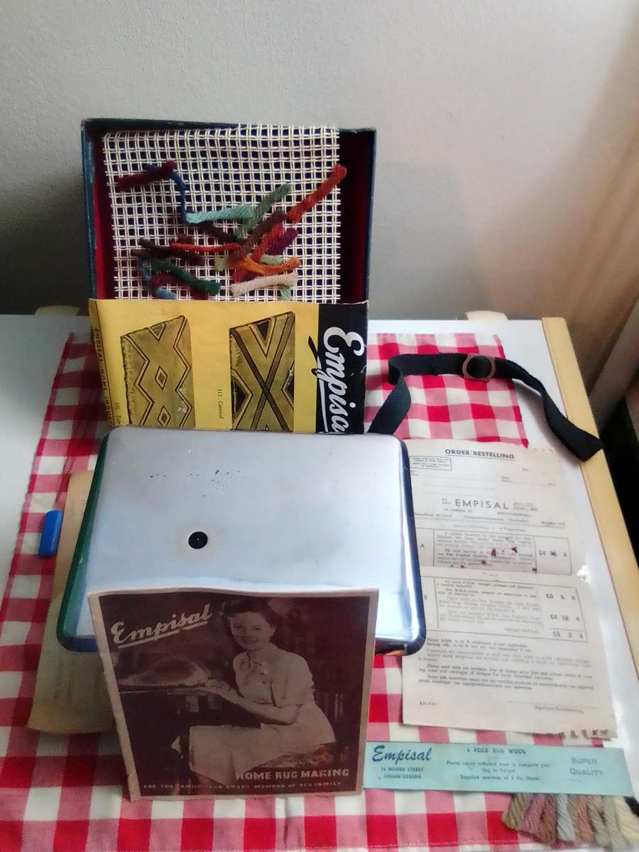 Old vintage 1950's Empisal Rug making machine with Original Paperwork.