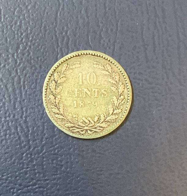 Netherlands  1879 10 Cent Coin