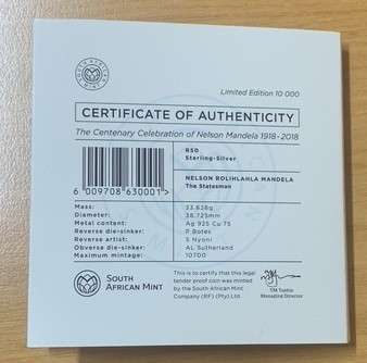 !!! Madiba 2018 100 years Silver R50 !!!